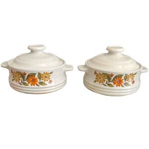Cappi Set Of 2 Bake Serve N’ Store Stoneware And Lids